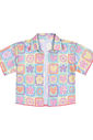 Conjunto Infantil Menina Blusa Cropped, Short E Camisa Total Print Rosa Cinti