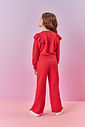 Conjunto Infantil Menina Blusão Babado E Wide Leg Vermelho Mundo Cinti