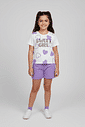 CONJ BLUSA E SHORTS BRANCO/LL AMETISTA
