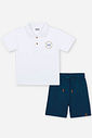 Conjunto Infantil Menino Polo Marte e Bermuda em Linho com Elastano