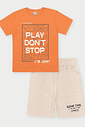Conjunto Infantil Menino Play Don't Stop Laranja Abrange