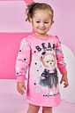 Vestido Infantil Menina Azul Estampa Ursa e Estrelas – Vestido Bebê Fofo Mundo Cinti