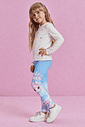 Legging Menina com Aplique Tule Mundo Cinti