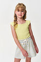 Conjunto Infantil Menina Regata com Strass e Short Clochard Listrado