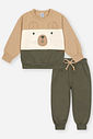 Conjunto Infantil Ursinho em Moletom Felpado – Look de Inverno Quentinho e Confortável