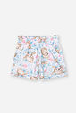 Conjunto Infantil com Blusa em Cotton Bordada e Shorts Estampado – Look Menina Verão com Ursinhas NATURAL/RS IOGURTE