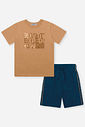 Conjunto Infantil Menino Camiseta Expedition e Bermuda com Elastano Marinho