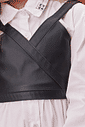 VESTIDO ML E SOBREPOSICAO BRANCO/PRETO