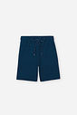 Conjunto Infantil Menino Polo e Bermuda em Moletinho Waffle Marinho