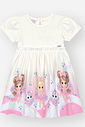 Vestido Infantil Princesas Cinti em Cotton com Tule NATURAL
