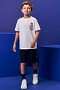 Conjunto Menino Camiseta Press Start e Bermuda Preto