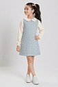 Vestido Infantil Manga Longa Pied de Poule – Vestido Menina com Gola Boneca Mundo Cinti
