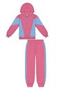 Conjunto Blusão E Calça Jogger Color Block Rosa E Azul CTV