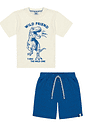 CONJ CAMISETA E BERMUDA NATURAL/AZ OLYMPIAN