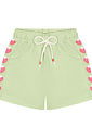 Conjunto Infantil Menina Blusa; Short E Corta Vento Strawberry Natural; Rosa E Verde Cinti