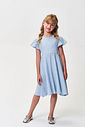 Vestido Infantil Menina Anarruga Azul com Recorte nas Costas