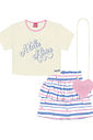 CONJ BLUSA,SAIA/SHORTS E BOLSA NAT/AZ HORTENS/RS IO