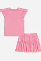 Conjunto Infantil Menina Regata com Strass e Saia-Short Barbie