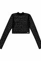Conjunto Teen Feminimo Blusa Cropped Com Strass, Top E Saia Preto Dway
