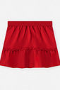 Conjunto Infantil Regata Laço de Strass e Saia-Short Vermelho