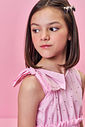 Vestido Infantil Menina Rosa com Laço e Strass