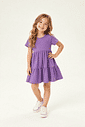Vestido Infantil em Camadas Básico Manga Curta Roxo Vestido Infantil em Camadas Básico Manga Curta Roxo