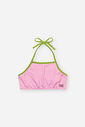 Biquíni Infantil em Malha UV Neon – Moda Praia Menina Verão com Proteção UV e Cores Vibrantes ROSA IOGURTE