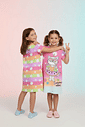 Vestido Infantil Estampado Summer Cat Verde Abrange