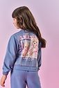 Conjunto Infantil Menina Jaqueta Estampa Costa E Calça Azul Mundo Cinti