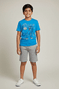CONJ CAMISETA E BERMUDA AZ VIBRANTE/MESCLA M