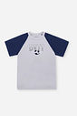 Conjunto Infantil Sportwear com Camiseta Fit Space Green e Bermuda em Nylon Aspen CINZA/NEW MARINHO