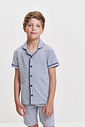 Pijama Infantil Menino Listrado com Camiseta e Bermuda Denim