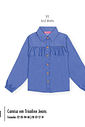 Camisa em Tricoline Infantil Menina Azul Mundo Cinti