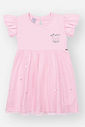 Vestido Bebê Menina em Suedine com Tule Foil – Vestido Delicado para Festa Cinti Baby ROSA PLIE