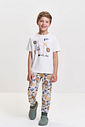 Pijama Infantil Ícones Divertidos com Camiseta e Calça Suede