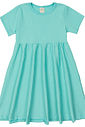 Vestido Infantil Canelado Evasê Manga Curta Menta Vestido Infantil Canelado Evasê Manga Curta Menta