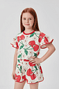 Conjunto Menina em Cotton Cerejas Vermelho Mundo Cinti