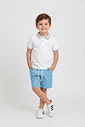 CONJ CAMISA POLO E BERMUDA BRANCO/AZ ROYAL