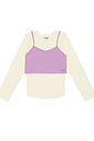 CONJ BLUSA ML E SOBREPOSICAO NATURAL/LL TULIPA