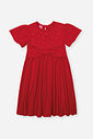 Vestido Infantil de Festa em Moletinho Waffle – Vestido Menina Verão com Laço e Strass VERMELHO MARTE