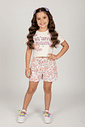CONJ BLUSA E SHORTS NATURAL/ROSA BARBIE