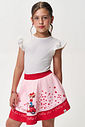 Conjunto Infantil Blusa com Strass e Saia-Short Scooter Lover
