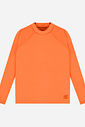 Camiseta Menino Manga Longa em Malha UV Laranja Neon