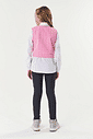 CONJ CAMISETE, LEGGING, COLETE BRANCO/PT JEANS/ROSA