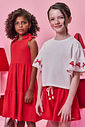 Vestido Infantil Menina Vermelho com Laços e Glitter