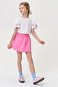 Conjunto Infantil Blusa Corações Coloridos com Strass e Short-Saia