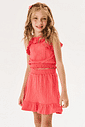 Conjunto Infantil Menina Blusa Boxy Babado E Saia-Short Rosa Cinti