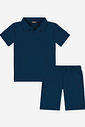 Conjunto Menino Camisa e Bermuda Clássico Marinho