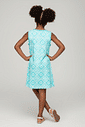 Vestido Infantil Estampado Space Cats Azul Abrange