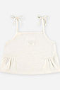 Conjunto Infantil Menina Regata Cropped e Short-Saia com Linho Preto